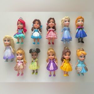 3-inch Poseable Disney Princess Mini Toddler Dolls - 11pcs